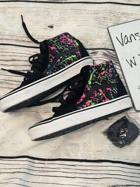 Vans neon paint splatter sneakers